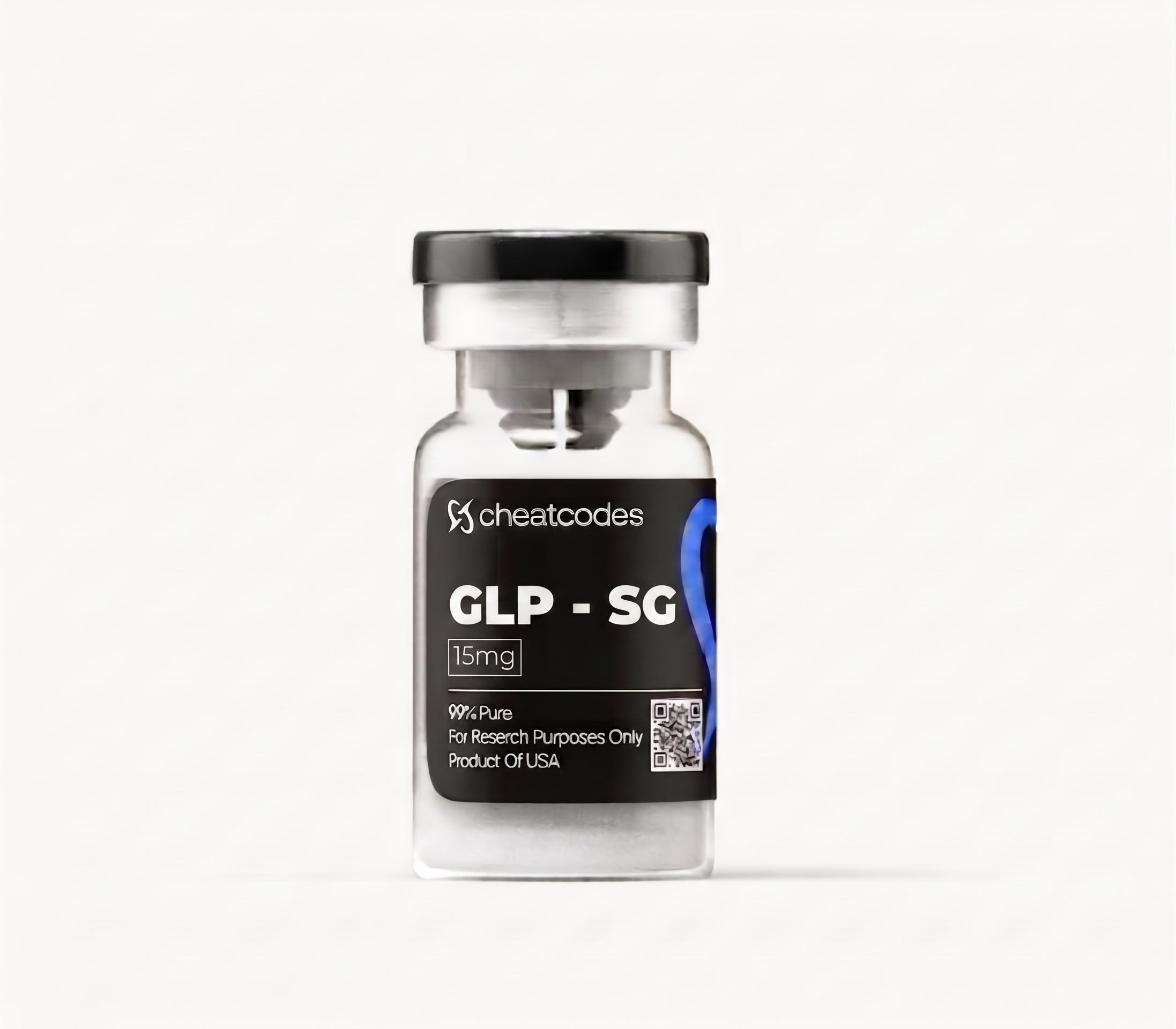 Vial labeled 'Semaglutide' with 'cheatcodes' branding on a white background