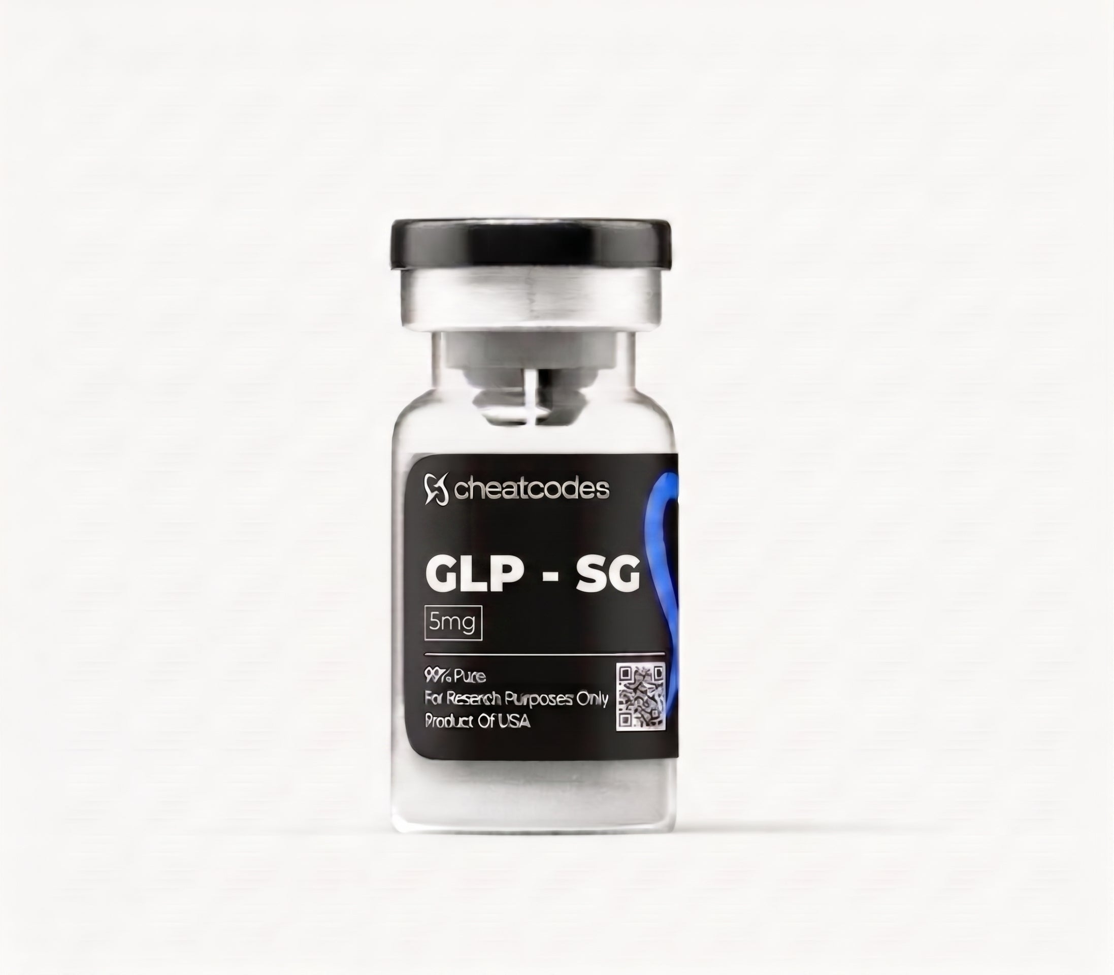 Vial labeled 'Semaglutide' with 'cheatcodes' branding on a white background